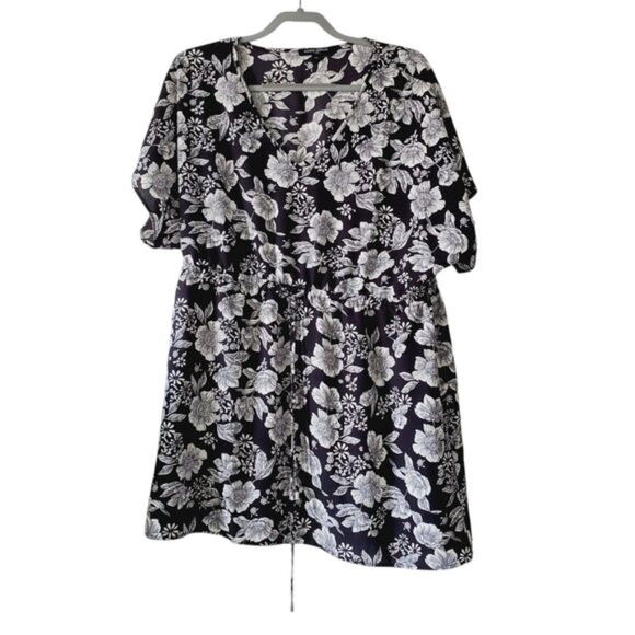 Mario Serrani Italy Floral Boho Tie Waist V Neck Beach Dress L - Picture 2 of 8